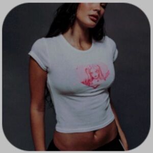 Darc Sport x Batman Harley Quinn Pink Heart White Tee S